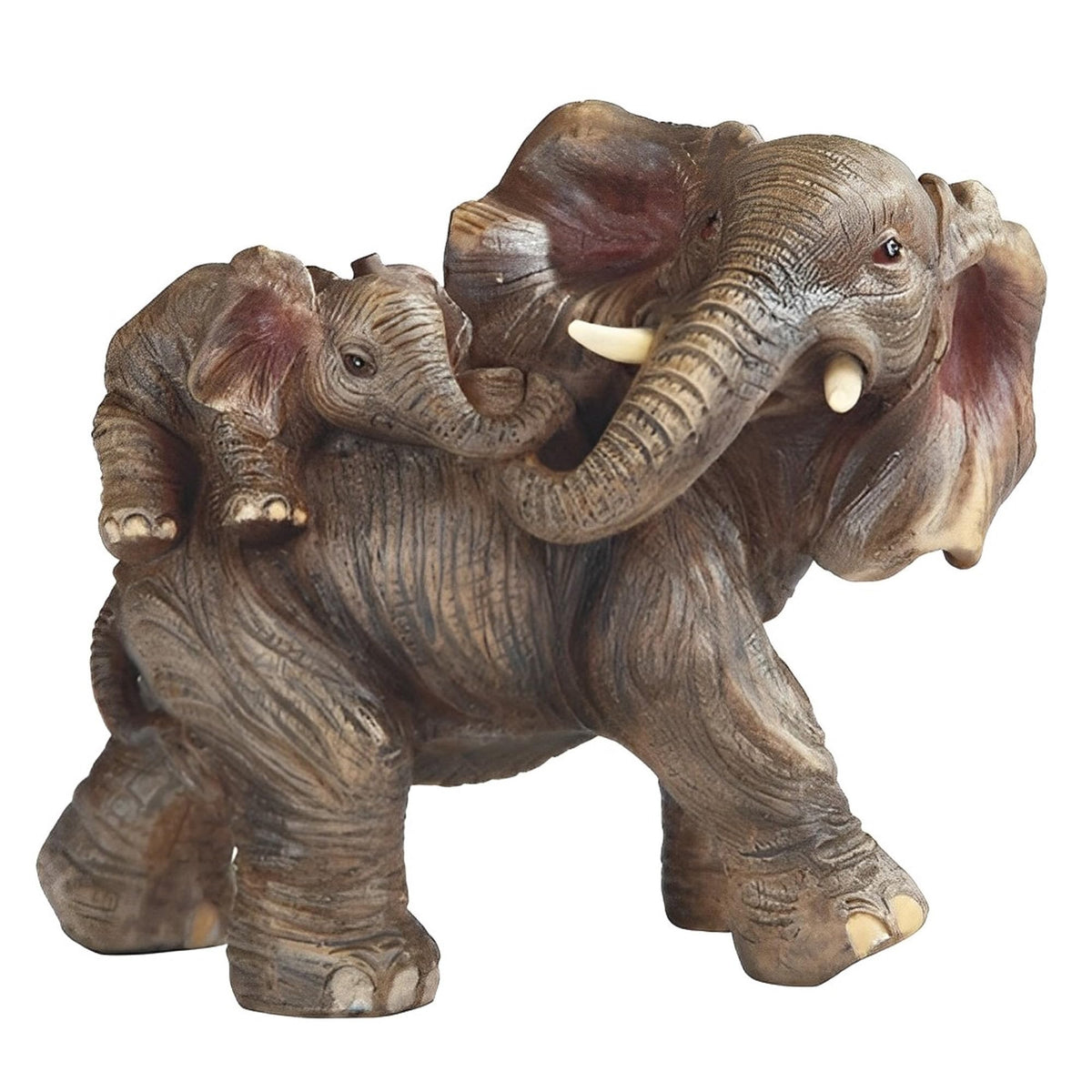 ICE ARMOR 5.75" W Realistic Lifelike Elephant Playing with Cub Figurine