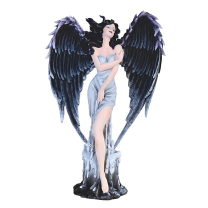 ICE ARMOR 12.5" H Gothic Dark Angel Fairy with Feather Wings Statue Fantasy Decoration Figurine