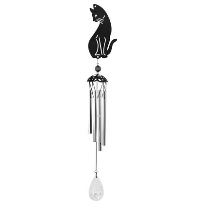 ICE ARMOR 25" Long Black Cat Silhouette Wind Chime