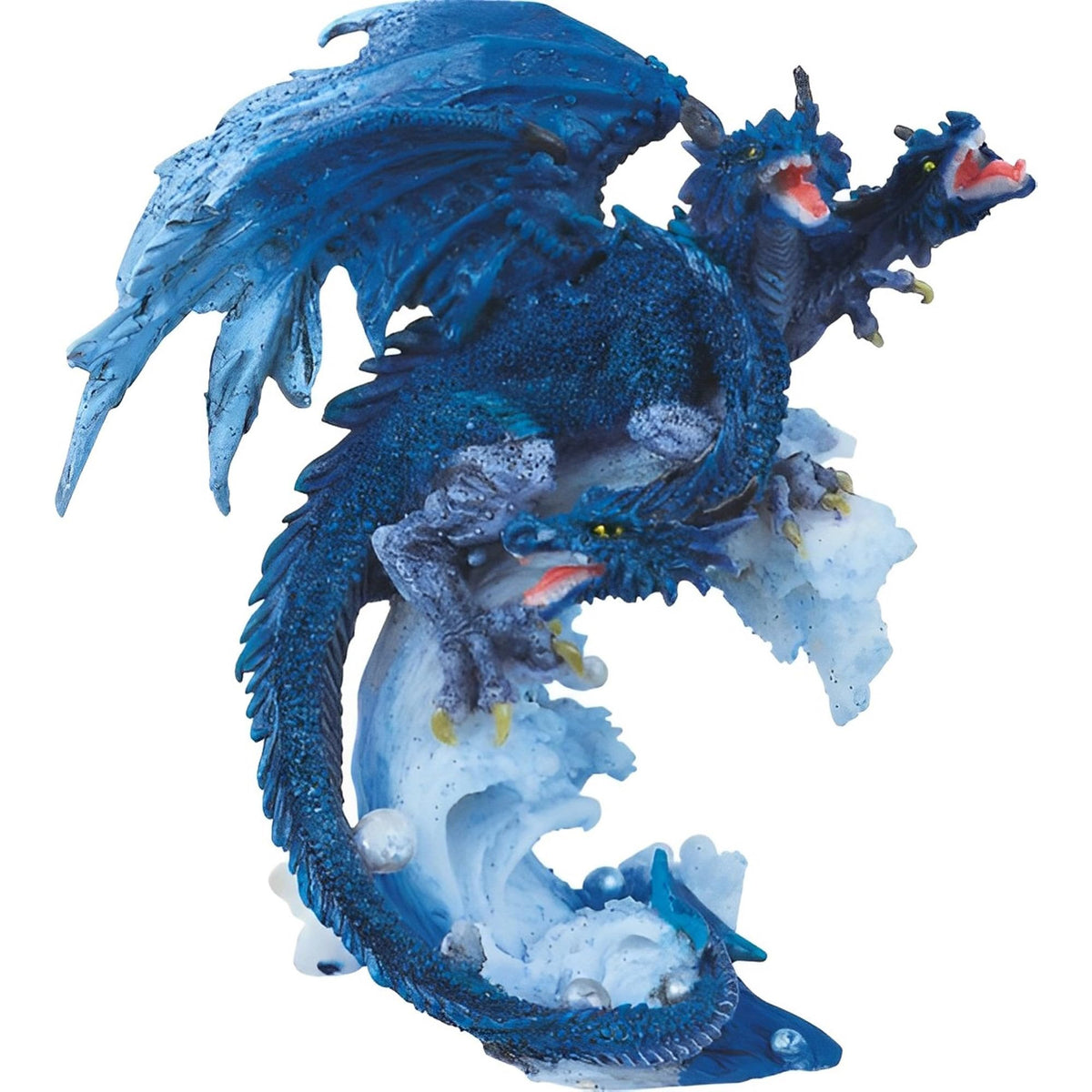 ICE ARMOR 4" H Three-Headed Blue Dragon Statue Fantasy Decoration Figurine