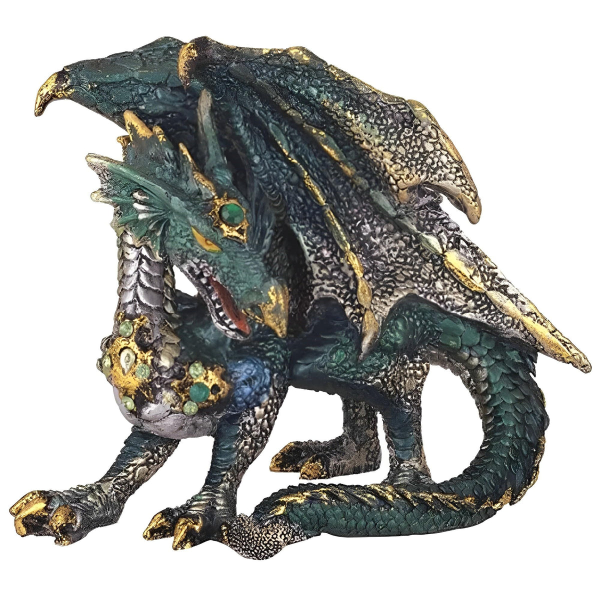 ICE ARMOR 4" H Green Dragon Statue Fantasy Decoration Figurine