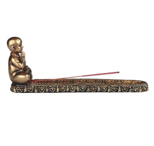 ICE ARMOR 9.5" W Little Monk Incense Burner Incense Sticks Holder Home Decoration
