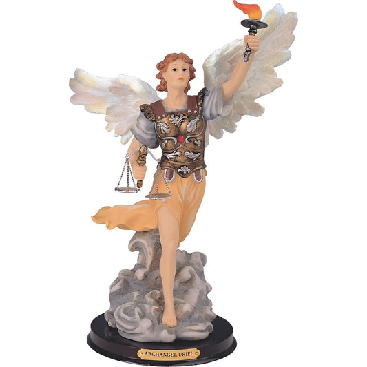 ICE ARMOR 12" H Archangel Uriel Statue Angel of Wisdom Holy Figurine Religious Decoration