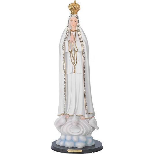 ICE ARMOR 24" H Our Lady of Fatima Statue Our Lady of The Holy Rosary of Fatima Holy Figurine Religious Decoration