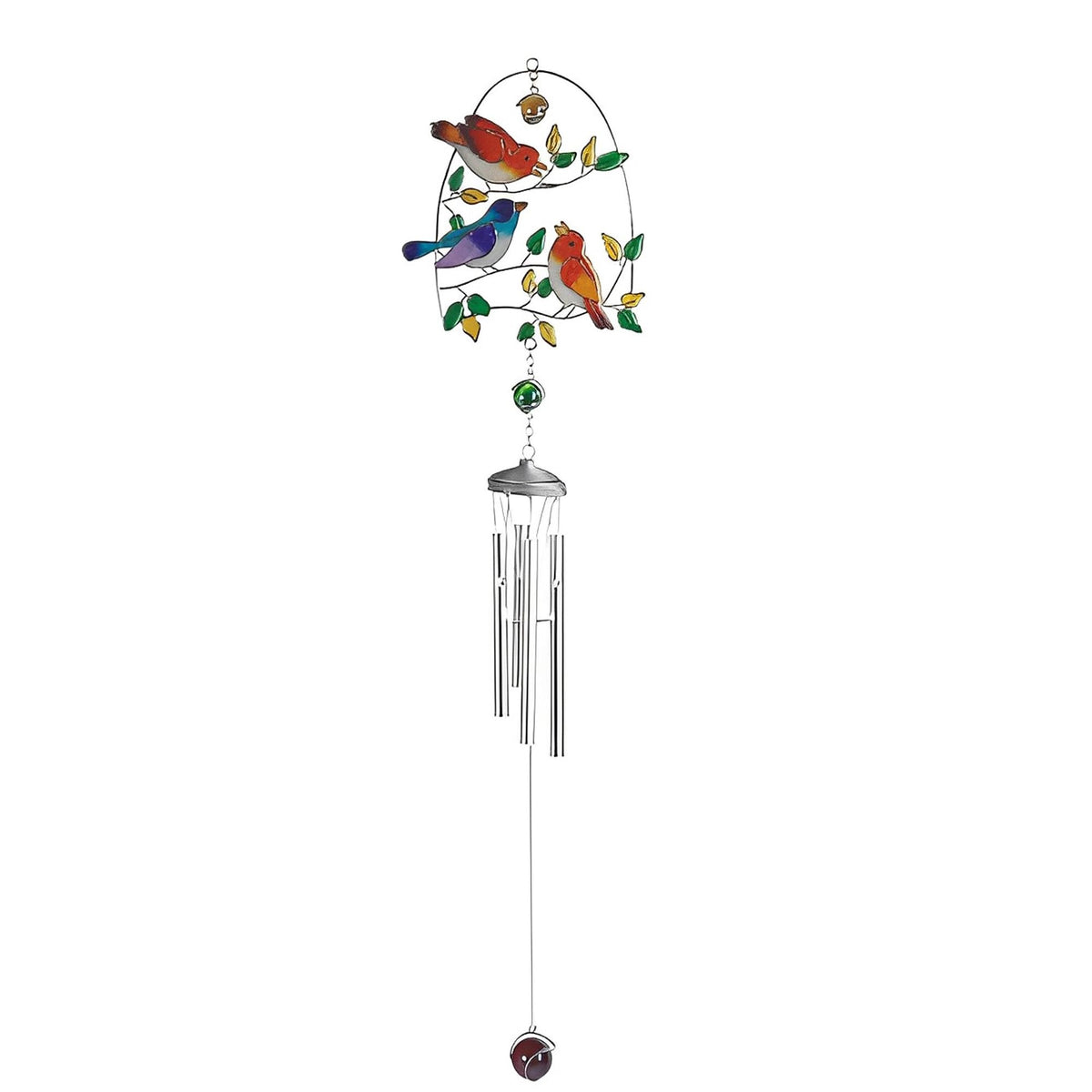 ICE ARMOR 30" Long Bird Suncatcher Copper and Gem Wind Chime Garden Patio Decoration