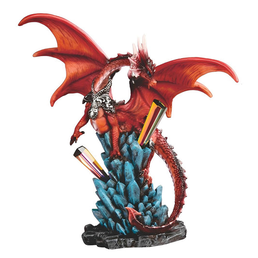 ICE ARMOR 9" H Red Dragon on Rainbow Icicle Statue Fantasy Decoration Figurine