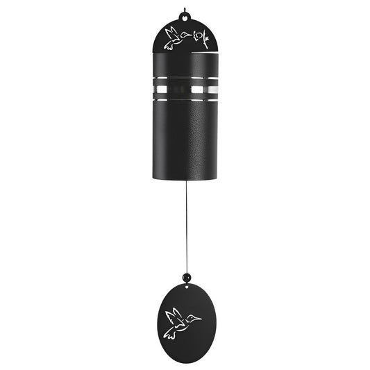 ICE ARMOR 22" Long Metal Black Tube Hummingbird Wind Chime