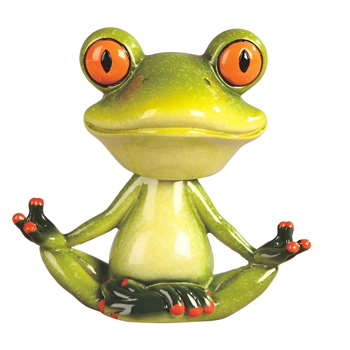 ICE ARMOR 5" W Yoga Frog with bobblehead Statue Fantasy Decoration Figurine