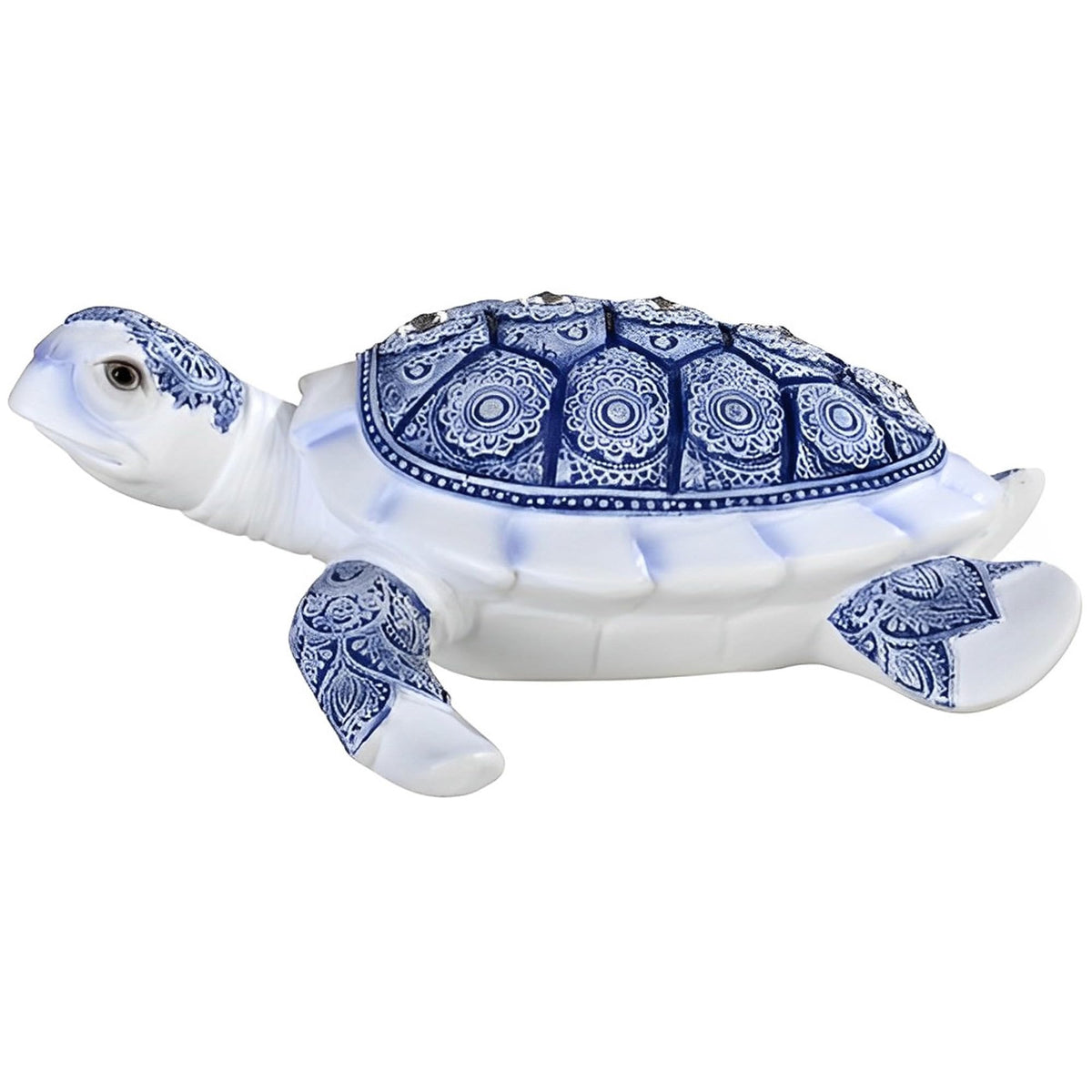 ICE ARMOR 7" W Blue and White Sea Turtle Statue Marine Life Decoration Figurine