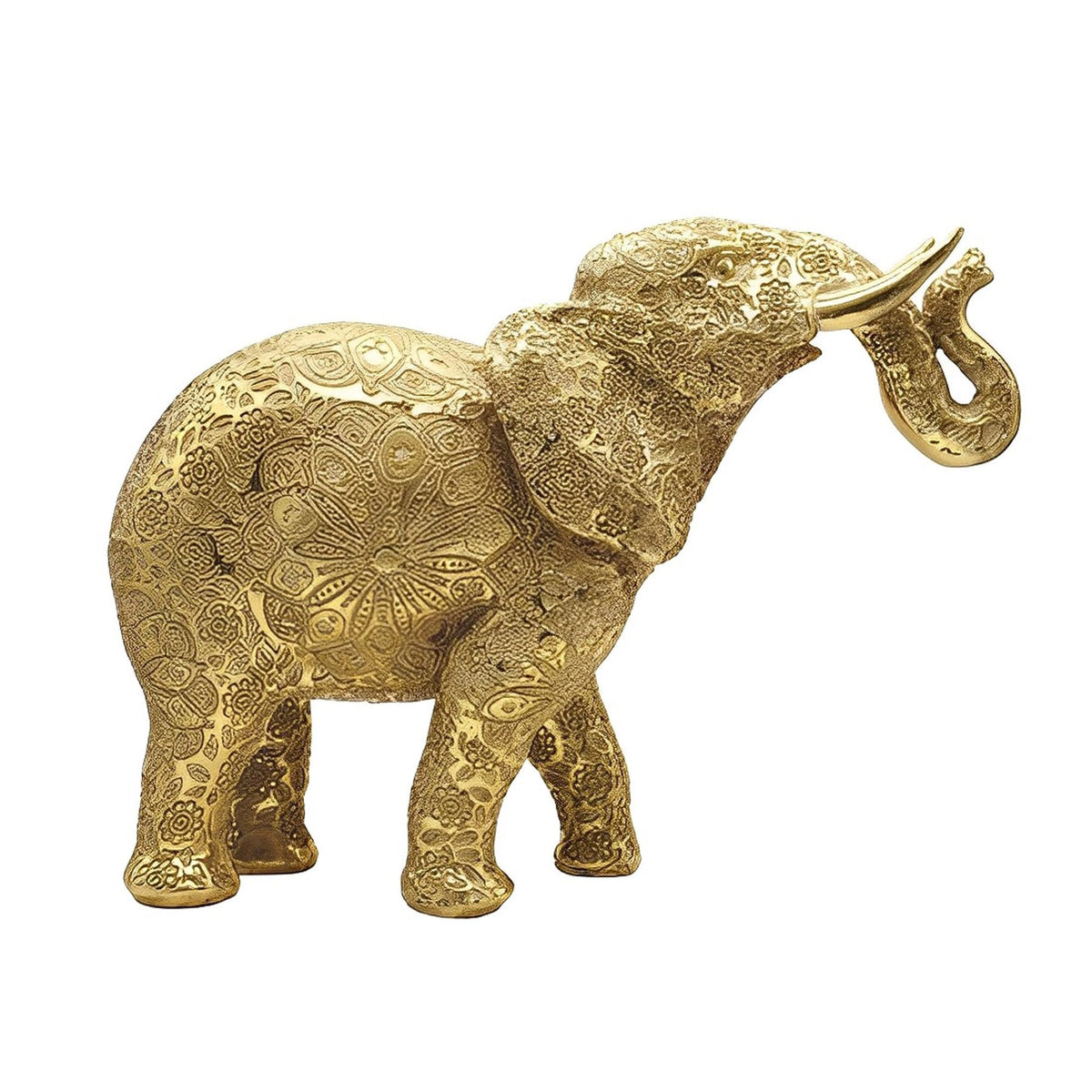 ICE ARMOR 5.25" W Gold Thai Elephant Statue Feng Shui Decoration Religious Figurine