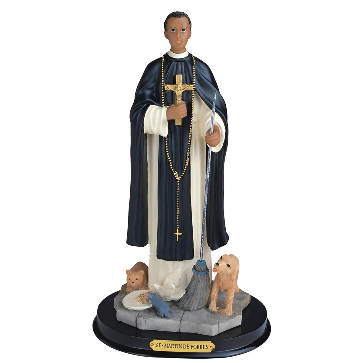 ICE ARMOR 12" H Saint Martin de Porres Statue Holy Figurine Religious Decoration