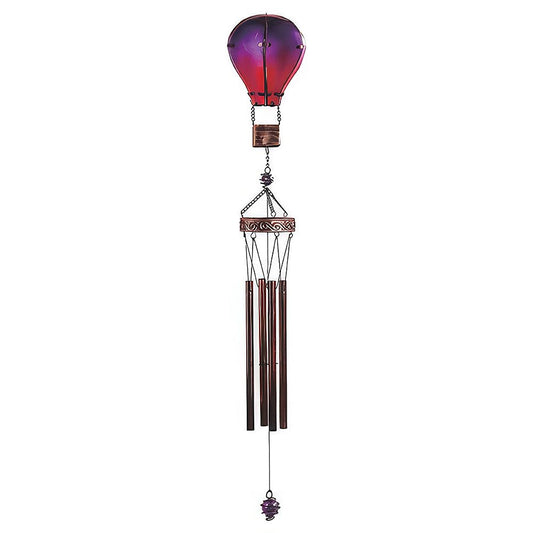 ICE ARMOR 36" Long Purple Glass Air Balloon Wind Chime for Holiday Patio Garden Décor