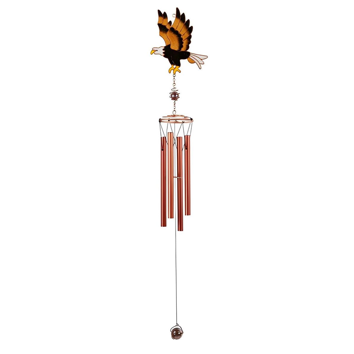 ICE ARMOR 28" Long Eagle Copper and Gem Wind Chime Garden Patio Decoration