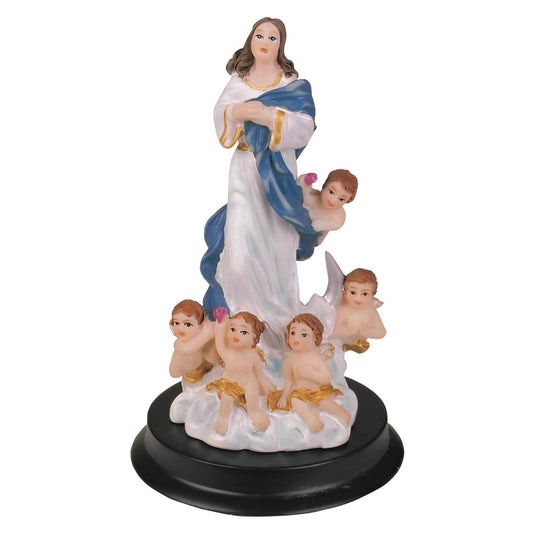 ICE ARMOR 5" H Immaculate Conception Virgin Mary with Angels Holy Figurine Religious Decoration Holy Figurine Religious Decoration